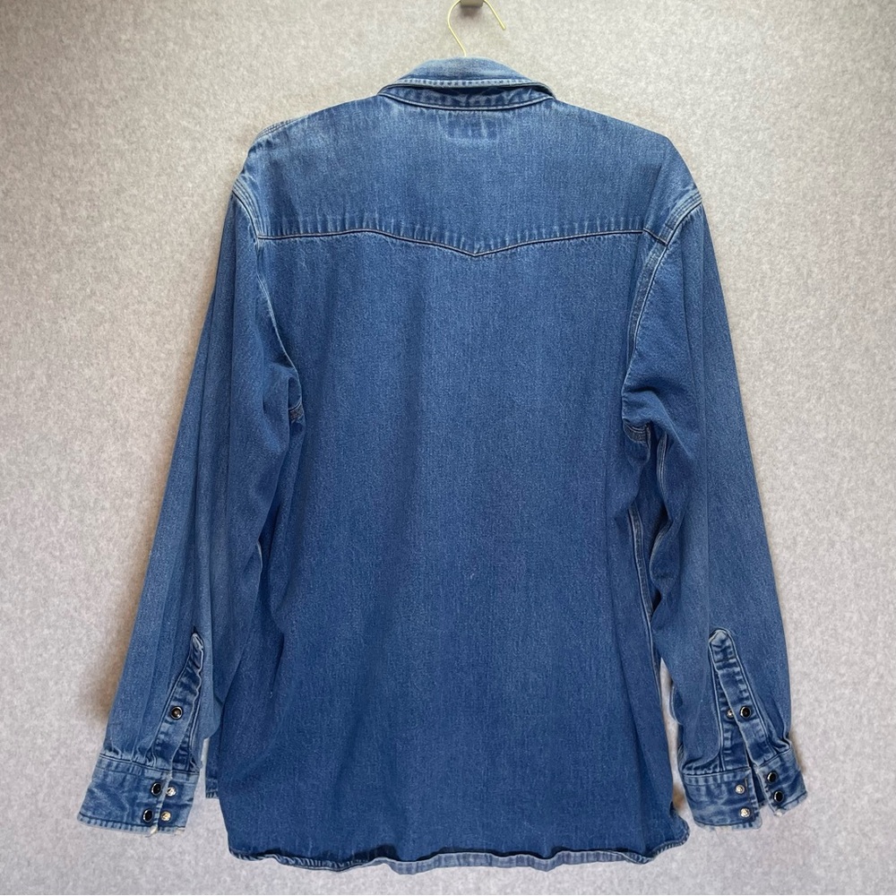 Carhartt Vintage Thrashed Pearl Snap Denim Shacket Button Down Shirt - Picture 7 of 8